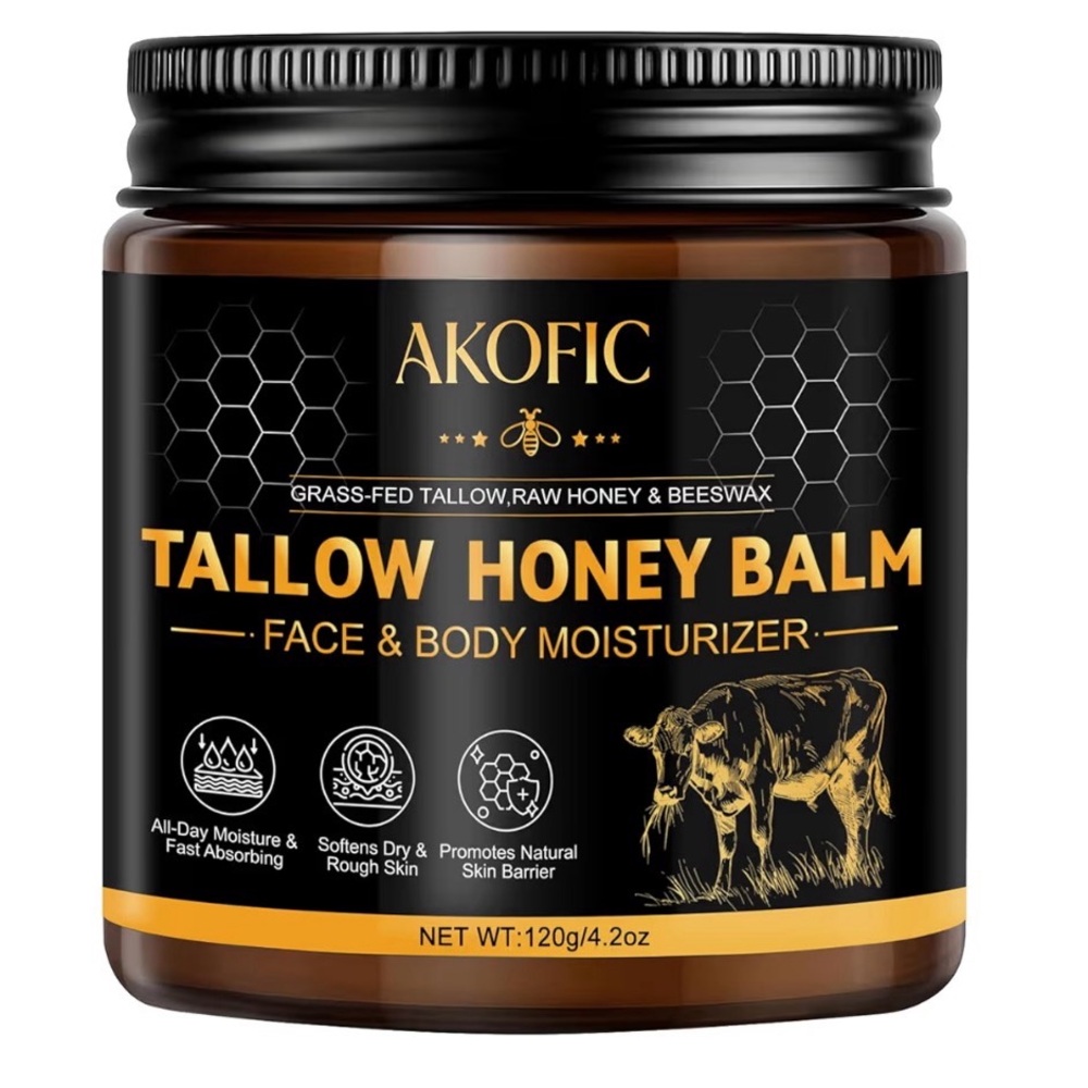 AKOFIC Beef Tallow Balm 120g Moisturizer for Face & Body Dry Skin Care